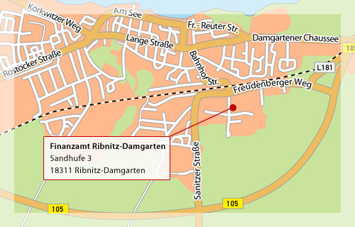 Anfahrt Finanzamt Ribnitz-Damgarten